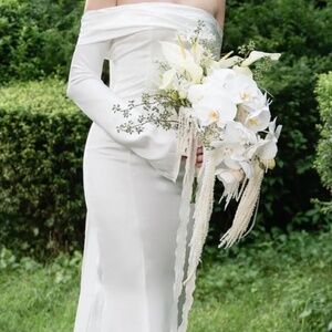 Off the shoulder bridal gown